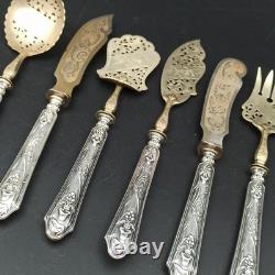 Silver Plated Dessert Forks Art Nouveau Orchidée Minerva Mark