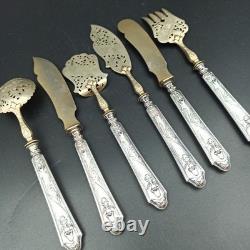 Silver Plated Dessert Forks Art Nouveau Orchidée Minerva Mark