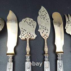 Silver Plated Dessert Forks Art Nouveau Orchidée Minerva Mark