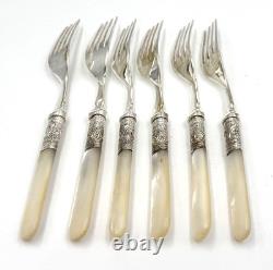 Silver Plated Fish Cutlery set of 12 -Mother of Pearl Handle Original Box