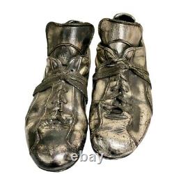 Silver Plated Football Cleats Sculpture (Pair)