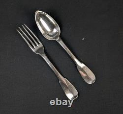 Silver Plated Fork Spoon. 950 19th Century Silversmith JAH 1798-1809