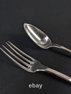 Silver Plated Fork Spoon. 950 19th Century Silversmith JAH 1798-1809