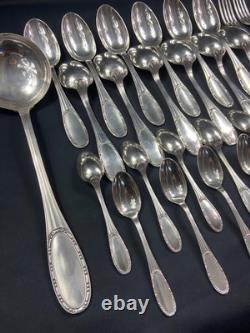 Silver Plated Metal Cutlery Set ERCUIS 12 Forks 12 Large Small Spoons Ladle