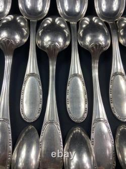 Silver Plated Metal Cutlery Set ERCUIS 12 Forks 12 Large Small Spoons Ladle