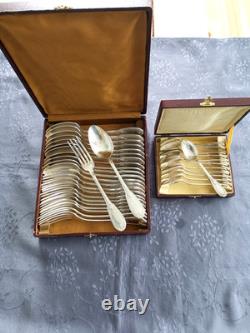Silver Plated Metal Cutlery Set Of 36 Pieces Empire Style