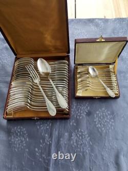 Silver Plated Metal Cutlery Set Of 36 Pieces Empire Style