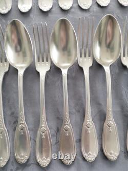 Silver Plated Metal Cutlery Set Of 36 Pieces Empire Style