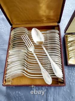Silver Plated Metal Cutlery Set Of 36 Pieces Empire Style