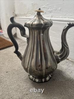 Silver Plated Metal Tea Pot Vintage Marked Dirty Dicks Leadenhall Market 1690