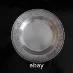 Silver Plated Metal Vintage Art Deco Design Plate PN France N2836