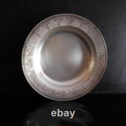 Silver Plated Metal Vintage Art Deco Design Plate PN France N2836