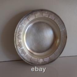 Silver Plated Metal Vintage Art Deco Design Plate PN France N2836