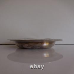 Silver Plated Metal Vintage Art Deco Design Plate PN France N2836