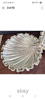 Silver Plated Shell Pattern Serving Dish Vintage