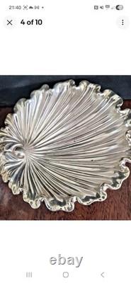 Silver Plated Shell Pattern Serving Dish Vintage