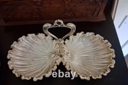 Silver Plated Shell Pattern Serving Dish Vintage
