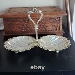 Silver Plated Shell Pattern Serving Dish Vintage