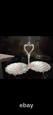 Silver Plated Shell Pattern Serving Dish Vintage
