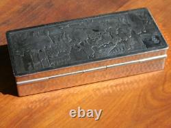 Silver Plated Snuffbox Teniers Flemish Kermesse