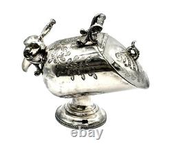 Silver Plated Sugar Scuttle with Scoop- Marked EPBM Made in England 1910