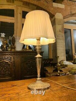 Silver Plated Table Lamp By Barker Ellis Vintage Silver Antique