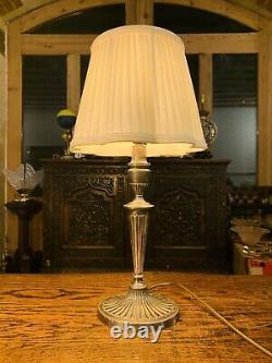 Silver Plated Table Lamp By Barker Ellis Vintage Silver Antique