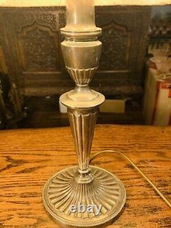 Silver Plated Table Lamp By Barker Ellis Vintage Silver Antique