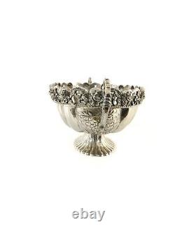 Silver Plated Vintage Heavy Container With Cherub Faces and Handles Home Decor