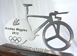 Silver Titanium Cycling Trophy Presented to Bradley Wiggins Barnoldswick 2012