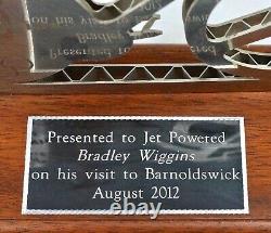 Silver Titanium Cycling Trophy Presented to Bradley Wiggins Barnoldswick 2012