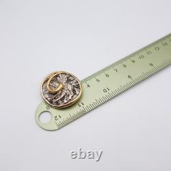 Silver and 24K Gold Plated Swirl Clip-on Earrings by Nurit and Shoshanna Bar-On