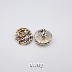 Silver and 24K Gold Plated Swirl Clip-on Earrings by Nurit and Shoshanna Bar-On