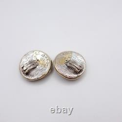 Silver and 24K Gold Plated Swirl Clip-on Earrings by Nurit and Shoshanna Bar-On