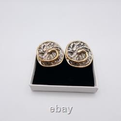 Silver and 24K Gold Plated Swirl Clip-on Earrings by Nurit and Shoshanna Bar-On