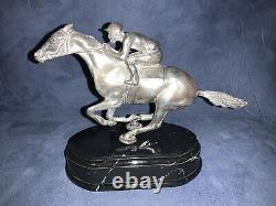 Silver plate Horse At The Races By Camusso 1953