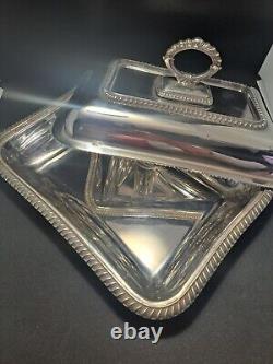 Silver plate entree dish by Harrison Brothers & Howson Ltd or Sheffield