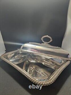 Silver plate entree dish by Harrison Brothers & Howson Ltd or Sheffield