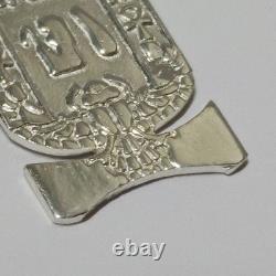 Silver-plated Egyptian cartouche pendant with ancient hieroglyphic design