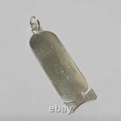 Silver-plated Egyptian cartouche pendant with ancient hieroglyphic design