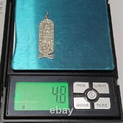 Silver-plated Egyptian cartouche pendant with ancient hieroglyphic design Silver-plated Egyptian cartouche pendant with ancient hieroglyphic design