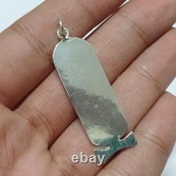 Silver-plated Egyptian cartouche pendant with ancient hieroglyphic design