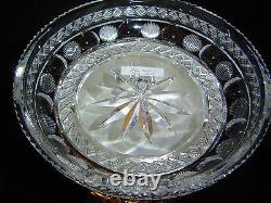 Silver plated Meridan Centerpiece With Signed Hawkes Cut Glass Bowl