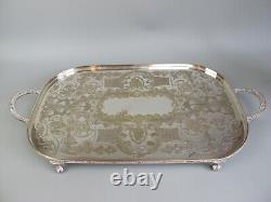 Silver plated Tray Salver by Viners. Handles. Claw Feet. 1920's vintage. Quality
