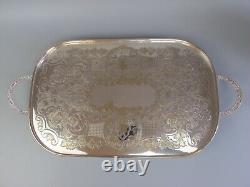 Silver plated Tray Salver by Viners. Handles. Claw Feet. 1920's vintage. Quality