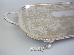 Silver plated Tray Salver by Viners. Handles. Claw Feet. 1920's vintage. Quality