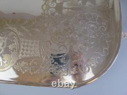 Silver plated Tray Salver by Viners. Handles. Claw Feet. 1920's vintage. Quality