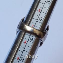 Silver-plated vintage ring with carved brown stone, unique handmade jewelry