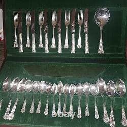 Smith Seymour Ltd Sheffield Silver Plate 36 Pc Canteen Det King's Pattern Steel