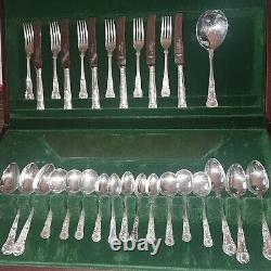 Smith Seymour Ltd Sheffield Silver Plate 36 Pc Canteen Det King's Pattern Steel